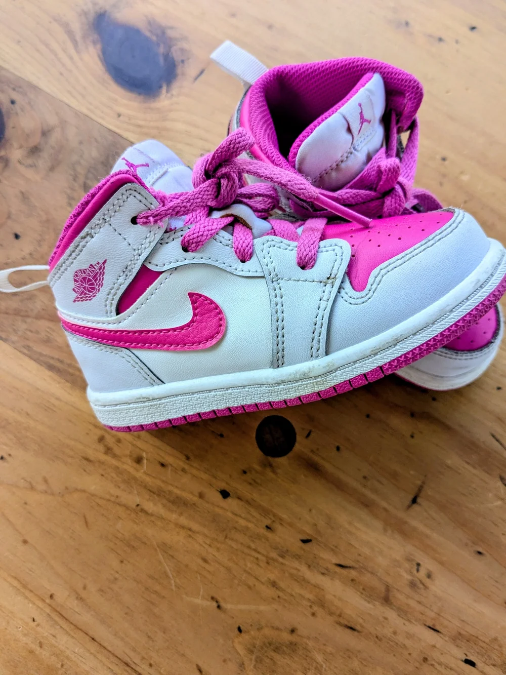 Nike Air Jordan 1 Mid Toddler Shoes - Fierce Pink / Iris Whisper (Size 8C)
